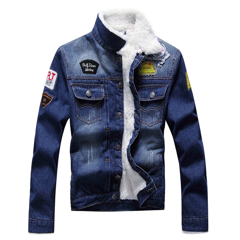 Herren Jeansjacke mit gefüttertem geradem Schnitt - Darnel