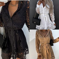 Hannah - Robe chemise à lacets