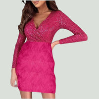 Carmel - Robe à paillettes avec décolleté en V