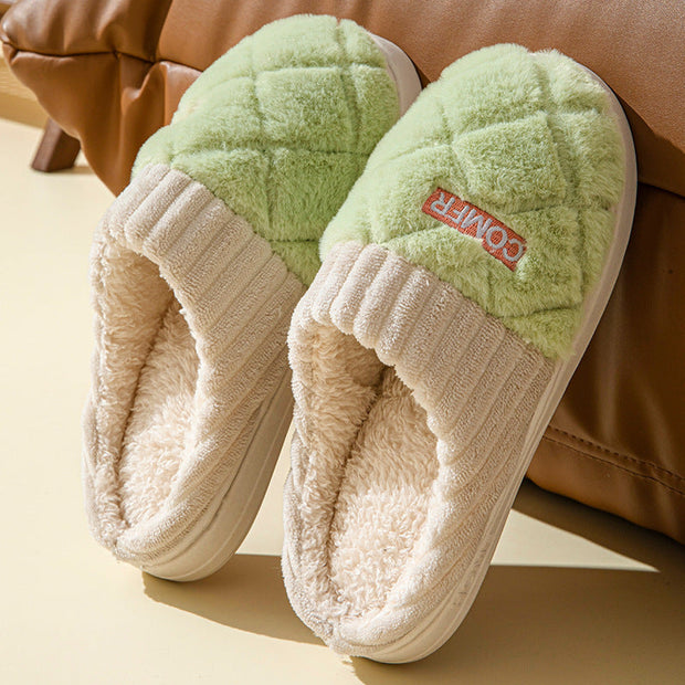 Chaussons d'hiver unisexes peluche anti-dérapant Rombe - Elen