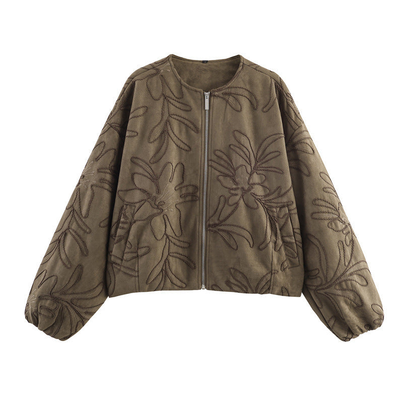 Damenjacke mit Blumenstickerei - Yrsa