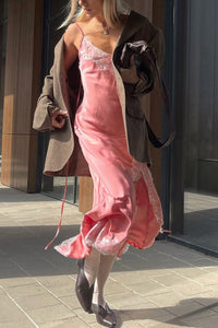 Langes trägerloses Damenkleid mit Spitze und Seitenschlitz - Victoria
