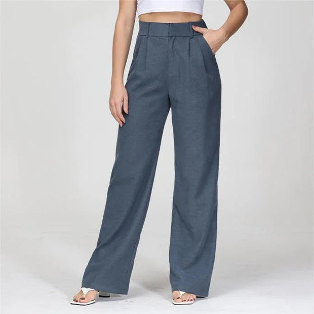 Hochgeschlossene Hose mit weitem Bein - Elira