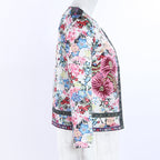 Natascha -  Boho-Satinblazer mit schönem Blumendruck