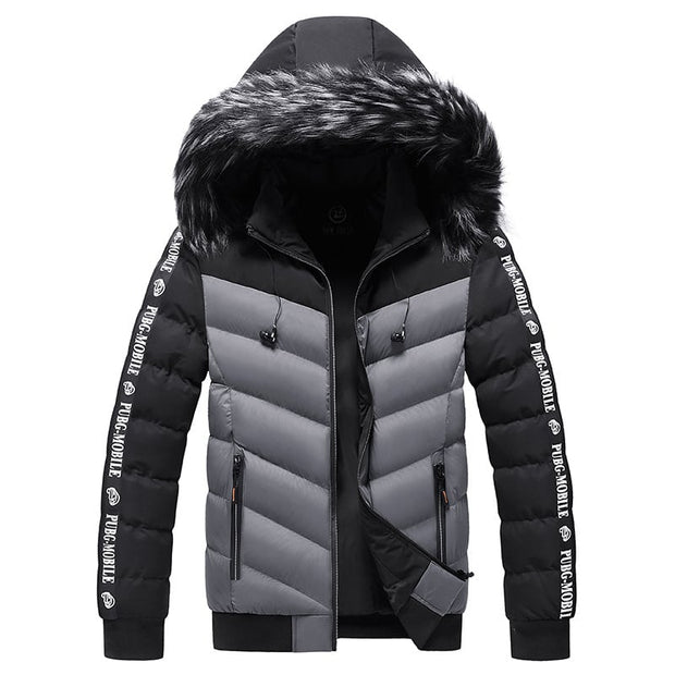 Veste matelassée pour homme avec capuche en fourrure synthétique - Elian