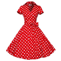 ANNI - Robe polka élégante et vintage pour le printemps/été