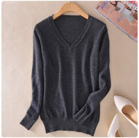 Pull en maille à col en V pour femmes - Anika