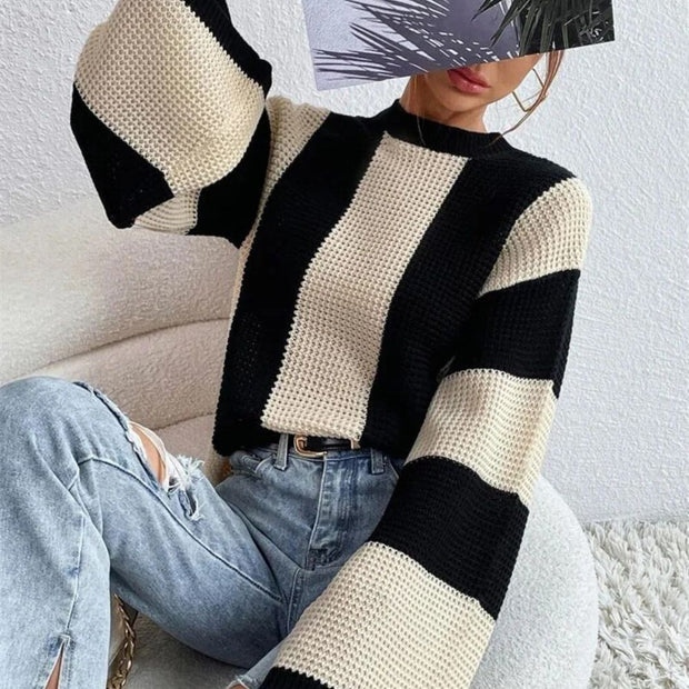 Selene - Strickpullover mit kontrastierendem Muster