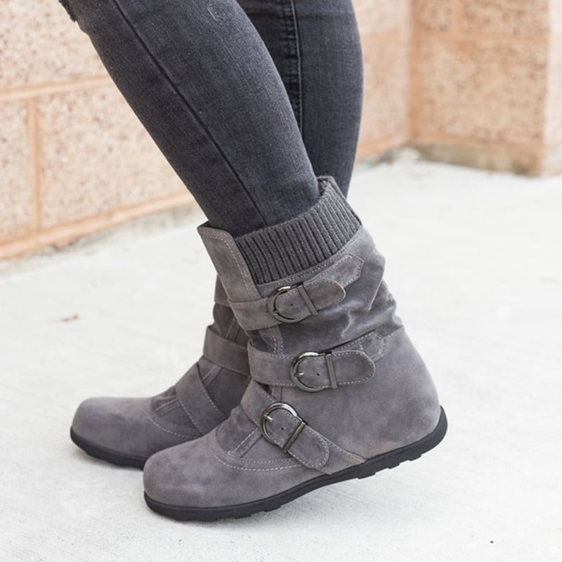 Verstellbare Damenstiefel in Wildlederoptik - Avenne