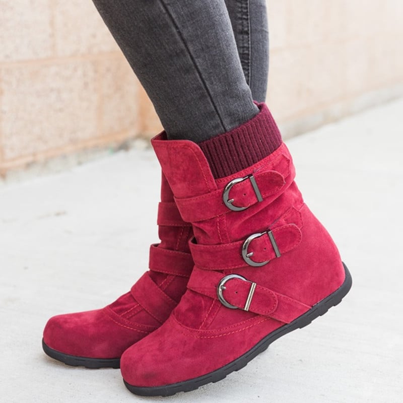Verstellbare Damenstiefel in Wildlederoptik - Avenne