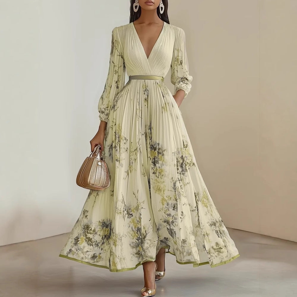 Langes Partykleid mit Blumenmuster für Frauen - Beatrice
