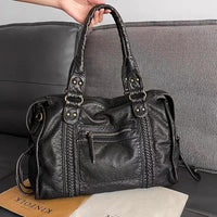 Jeoara - Sac fourre-tout en cuir vintage