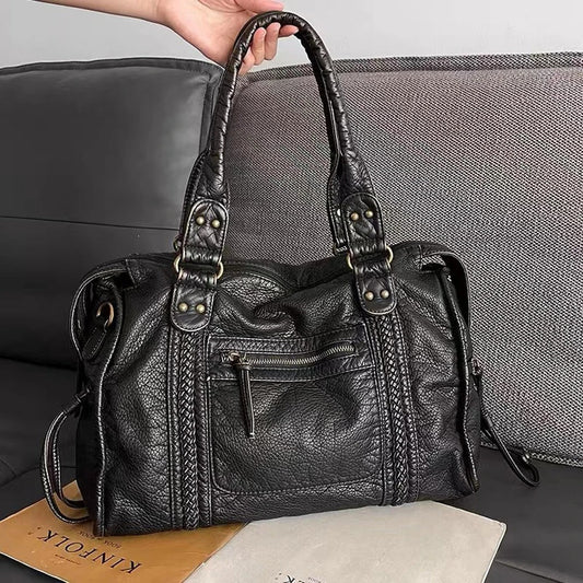 Jeoara - Sac fourre-tout en cuir vintage