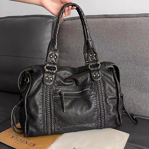 Jeoara - Sac fourre-tout en cuir vintage