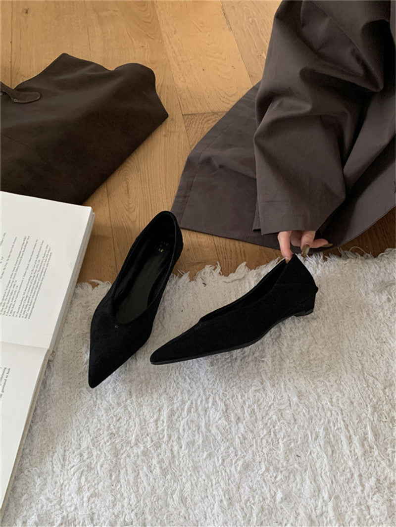 Damen Schuhe in Wildlederoptik mit spitzer Spitze - Ines