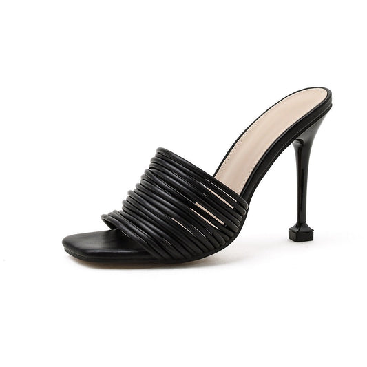 Sandales à talons pour femmes avec brides rembourrées de type mule - Renata