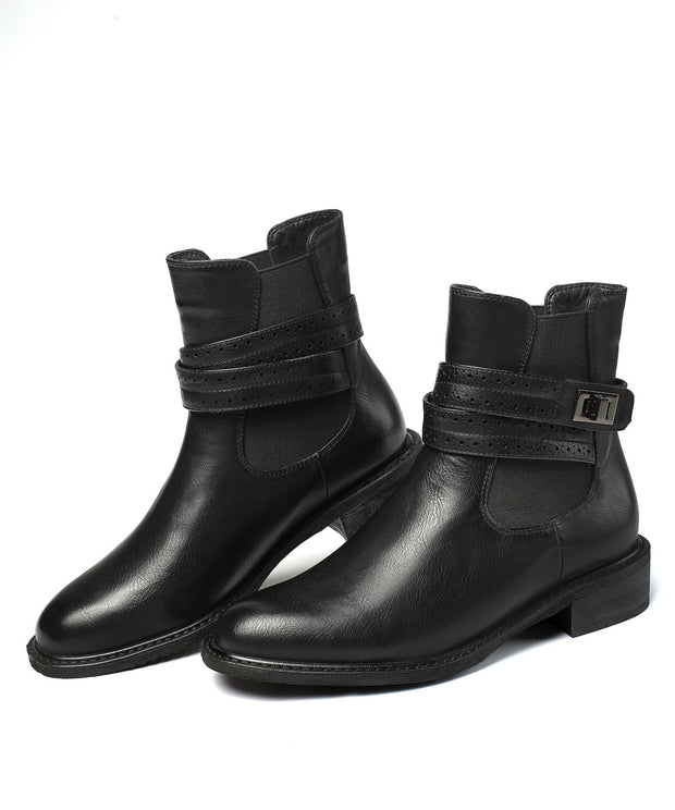 Bottines à talon épais et à boucle - Elina