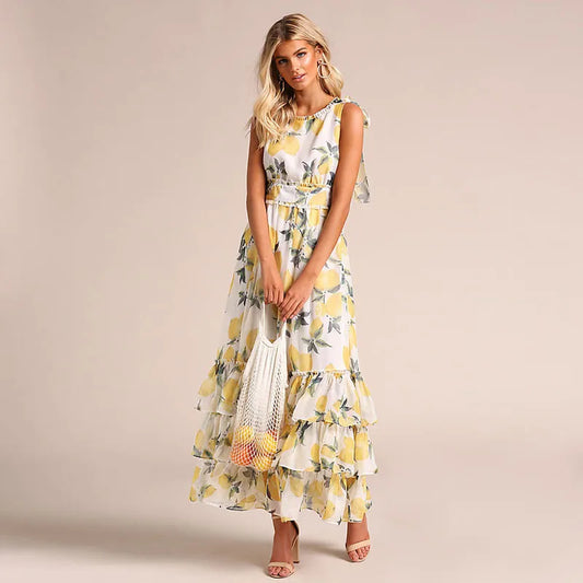 Margaret - robe sans manches avec imprimé