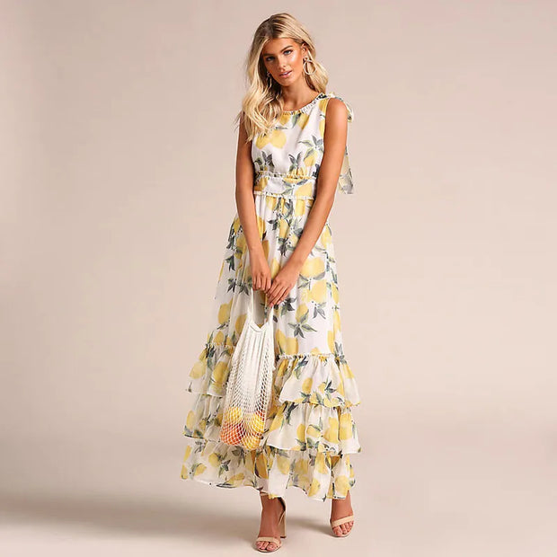 Margaret - robe sans manches avec imprimé