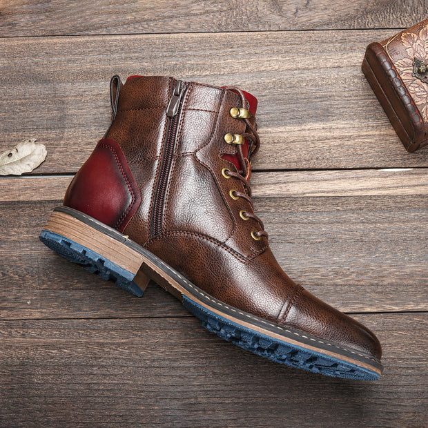 Kurze Herrenstiefel im urbanen Stil mit Ledereffekt - Dravon