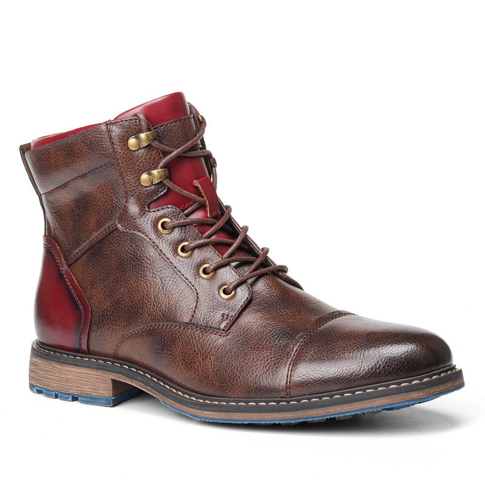 Kurze Herrenstiefel im urbanen Stil mit Ledereffekt - Dravon