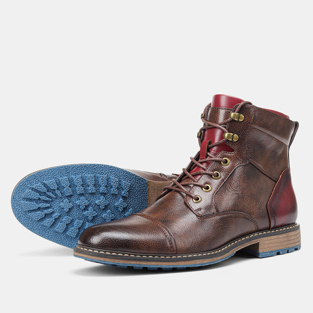 Kurze Herrenstiefel im urbanen Stil mit Ledereffekt - Dravon
