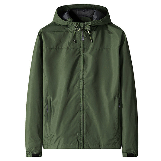 Veste coupe-vent pour homme avec capuche et fermeture éclair - Elvan