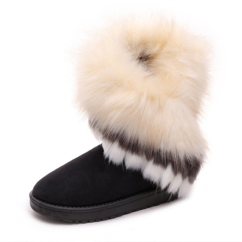 Modische Schneestiefel für Damen mit flauschiger Oberfläche - Yina