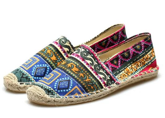 Espadrilles homme design ethnique en toile respirante multicolore - Kalben