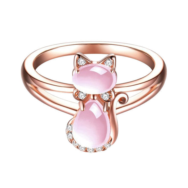 Bague en cristal de chat pour femme - Liora