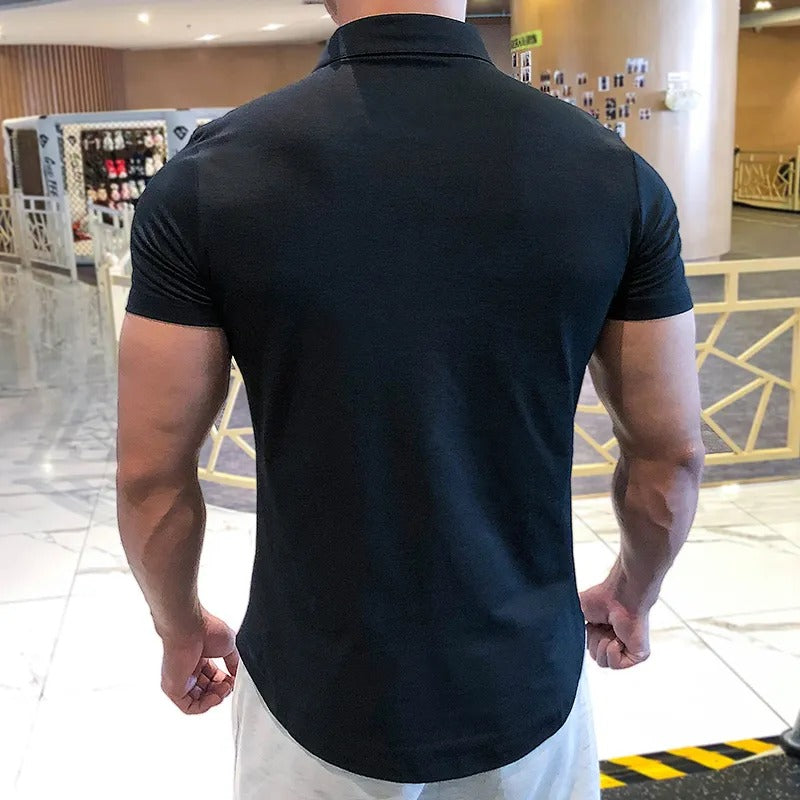 Herren-Poloshirt aus Stretch-Baumwolle in schmaler Passform - Bruno