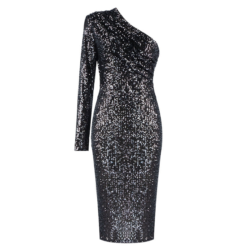 Damen Paillettenkleid mit asymmetrischem Effekt - Vanessa