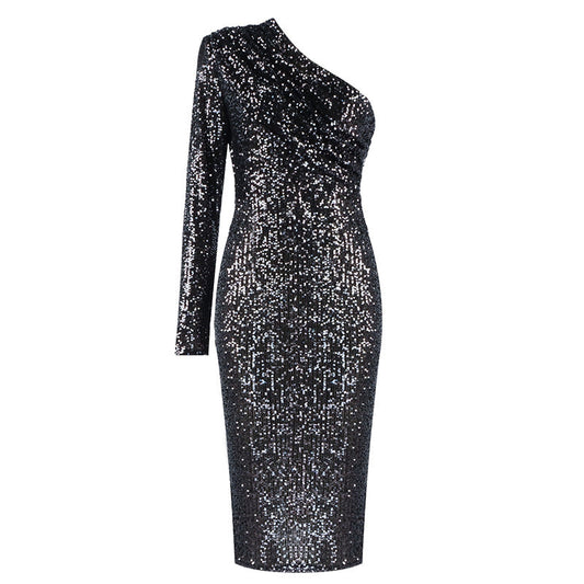 Damen Paillettenkleid mit asymmetrischem Effekt - Vanessa