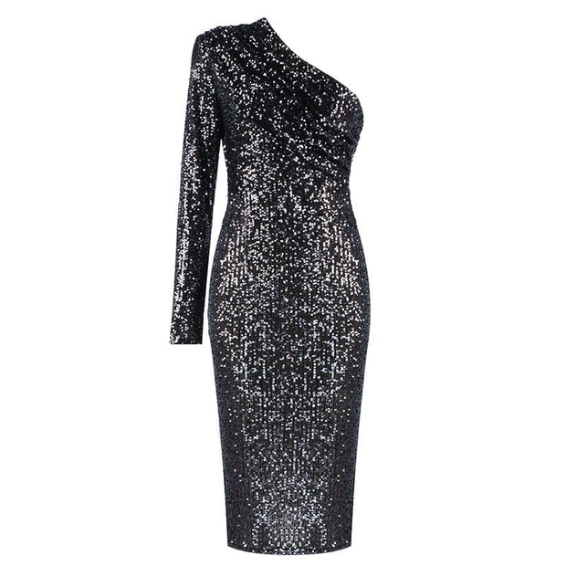 Damen Paillettenkleid mit asymmetrischem Effekt - Vanessa
