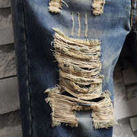Short en denim pour homme style urbain effiloché - Bruno