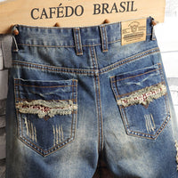 Short en denim pour homme style urbain effiloché - Bruno