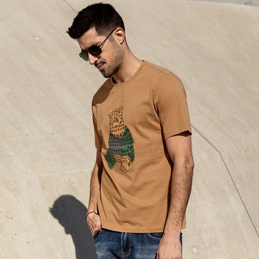 T-shirt homme en coton à imprimé graphique coupe droite - Tomás
