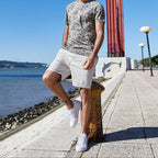Herren-T-Shirt mit Blumendruck und normaler Passform - Mauro