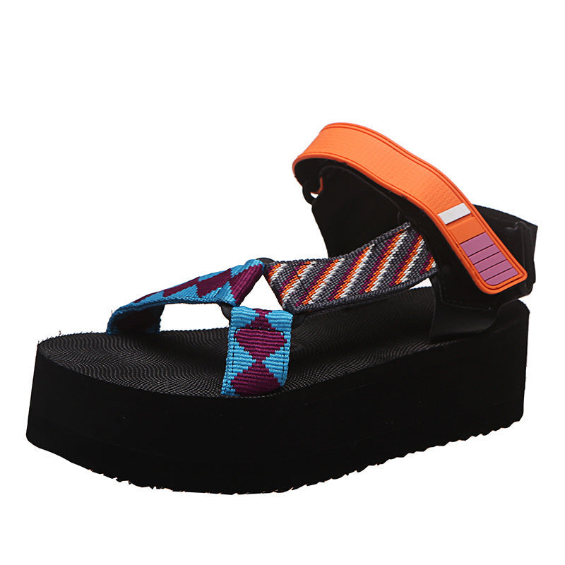 Damen Plateausandalen mit geflochtenen Riemen - Nadia
