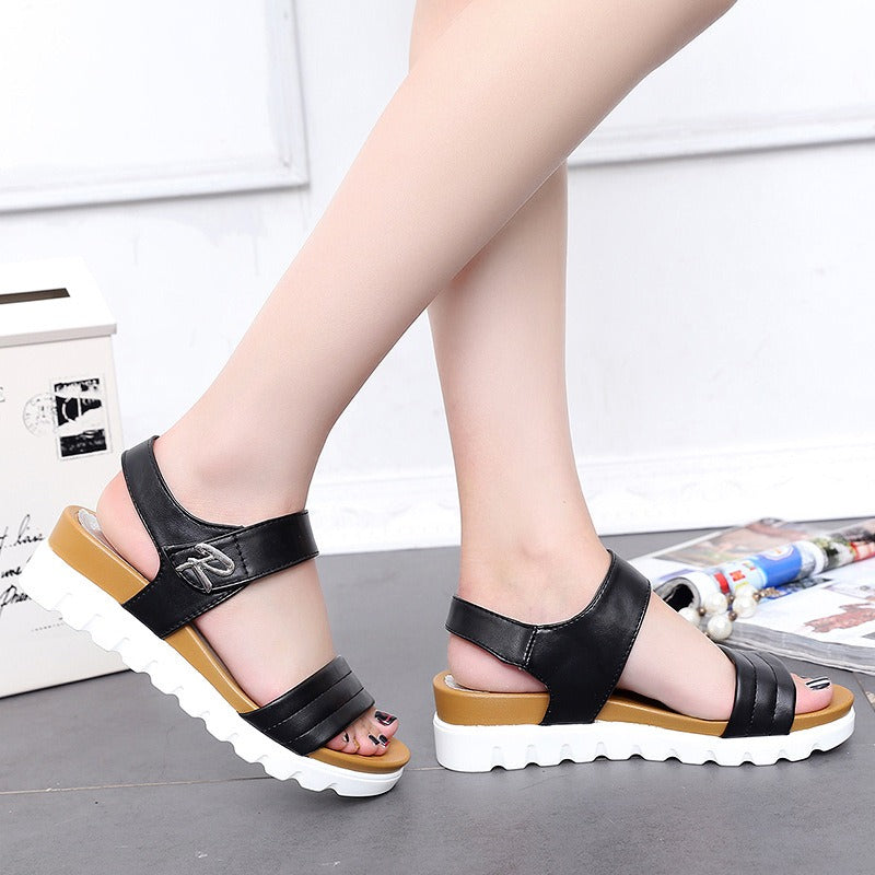 Damen Casual Synthetik Plattform Sandalen mit verstellbarem Verschluss - Amelia