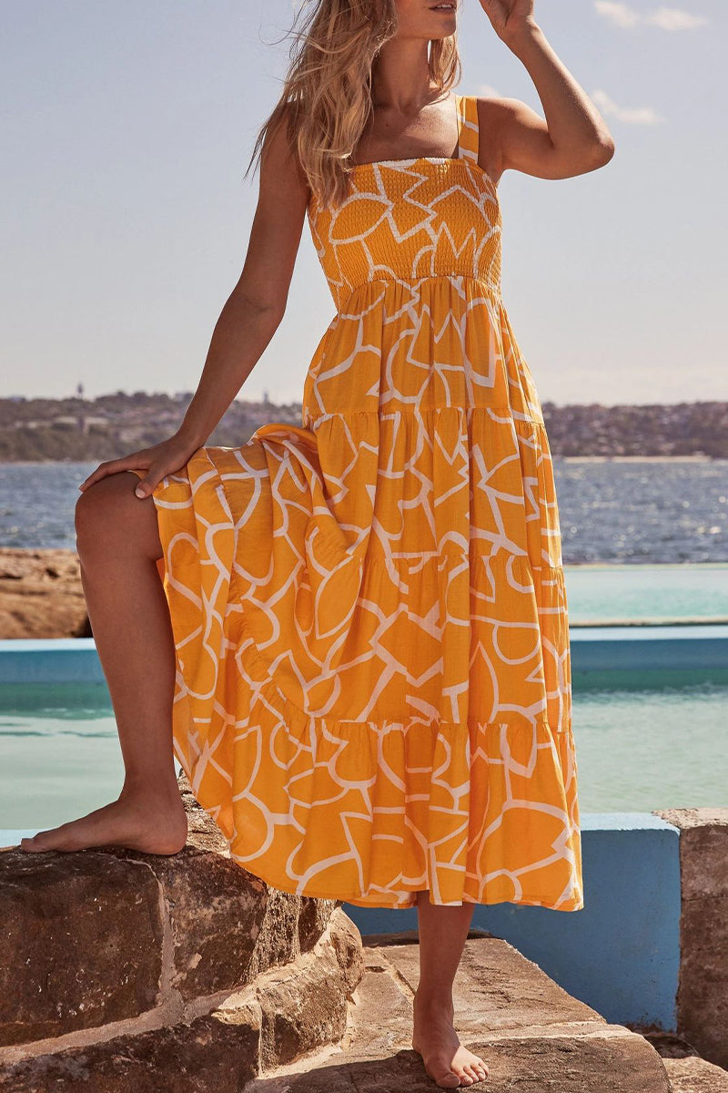 Geometrisch bedrucktes Midikleid für Frauen - Liesel