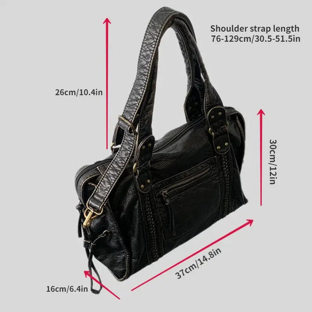 Jeoara - Sac fourre-tout en cuir vintage