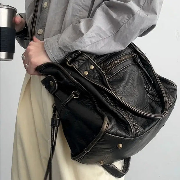 Jeoara - Sac fourre-tout en cuir vintage