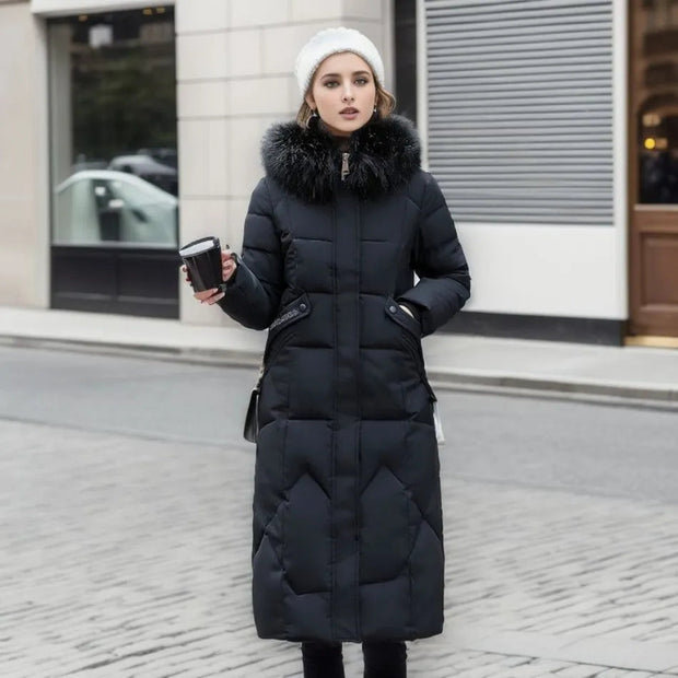Manteau long matelassé à capuche - Isolde