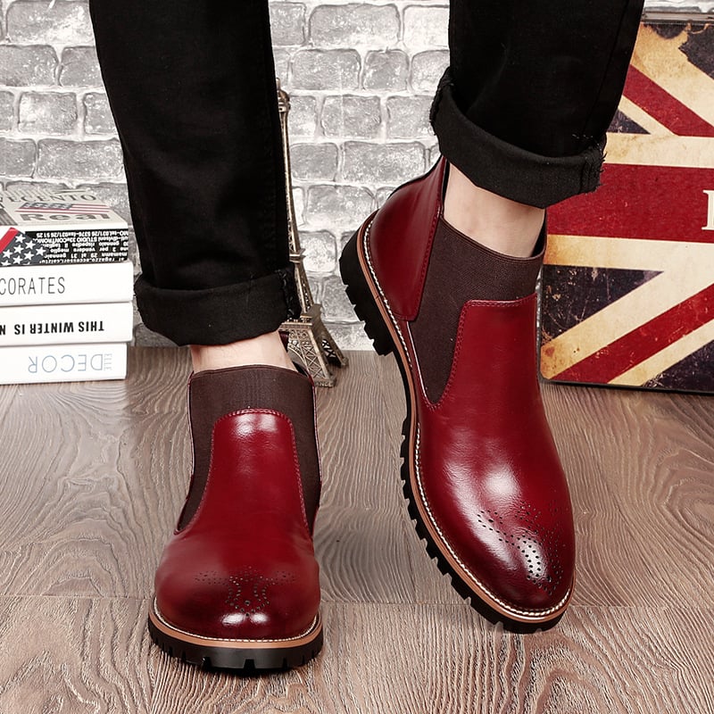Herren-Stiefeletten aus Leder im Brogue-Stil - Levan