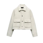 Lässige Damen Herbstjacke mit Klappe und Taschen - Heidi