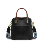 Damen-Eimertasche aus genarbtem Leder mit doppeltem Henkel - Emilia