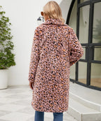 Frania - Plüschmantel mit Leopardenprint
