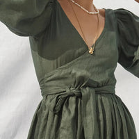 Natalie - Robe de dame à manches bouffantes