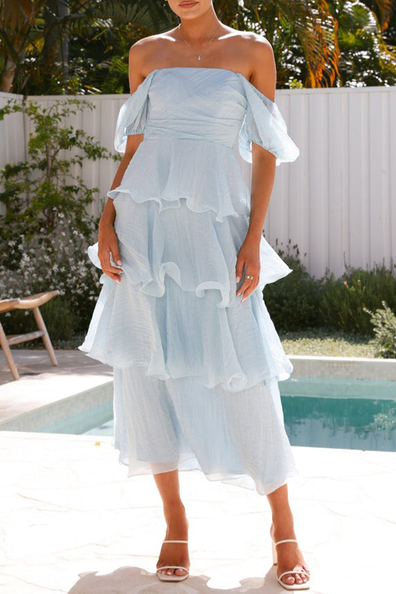 Mehrlagiges Midikleid mit Rüschen für Frauen - Gisela
